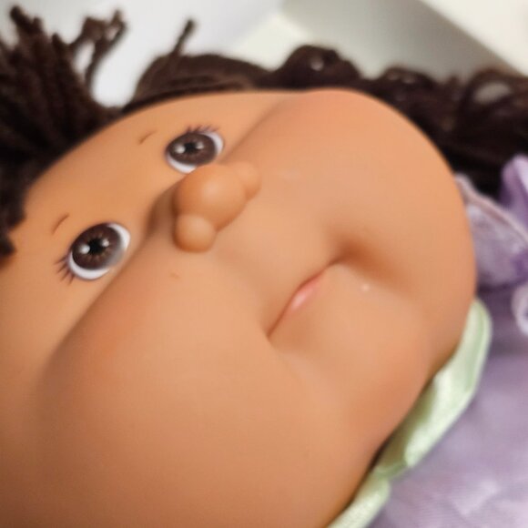 Cabbage Patch Kids Doll 1978 2004 Vintage Purple Outfit Dress Shoes Bows CPK - Picture 12 of 15